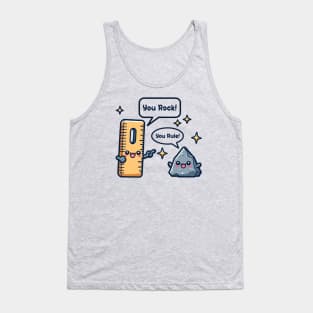 You Rock You Rule Funny Kawaii Ruler Rock Tank Top